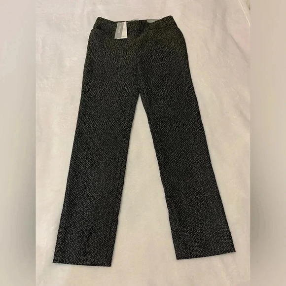 Chico's Women's Black Ankle Pants So Slimming BrigitteSlim Leg Shine Size 2R NWT - Picture 1 of 10